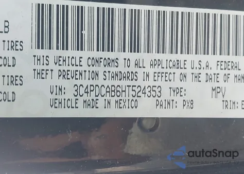 2017 Dodge Journey Se from USA, damaged, VIN 3C4PDCAB6HT524353